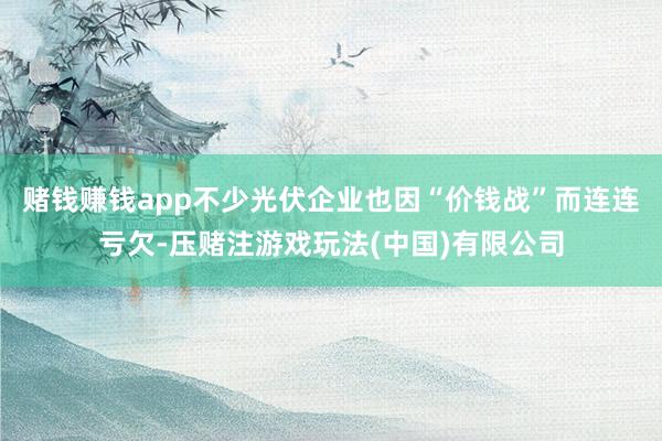 赌钱赚钱app不少光伏企业也因“价钱战”而连连亏欠-压赌注游戏玩法(中国)有限公司
