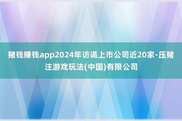 赌钱赚钱app2024年访谒上市公司近20家-压赌注游戏玩法(中国)有限公司