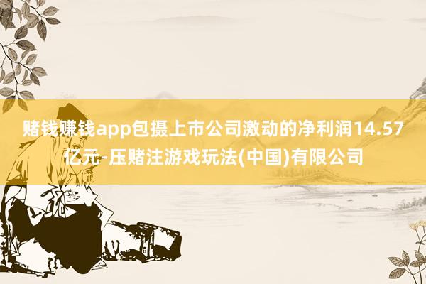 赌钱赚钱app包摄上市公司激动的净利润14.57亿元-压赌注游戏玩法(中国)有限公司