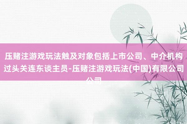 压赌注游戏玩法触及对象包括上市公司、中介机构过头关连东谈主员-压赌注游戏玩法(中国)有限公司