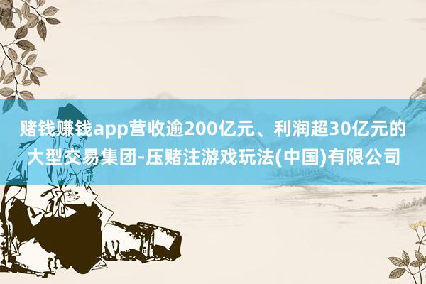 赌钱赚钱app营收逾200亿元、利润超30亿元的大型交易集团-压赌注游戏玩法(中国)有限公司