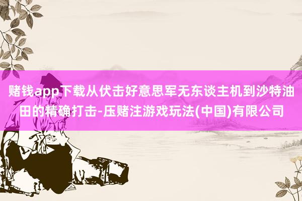 赌钱app下载从伏击好意思军无东谈主机到沙特油田的精确打击-压赌注游戏玩法(中国)有限公司