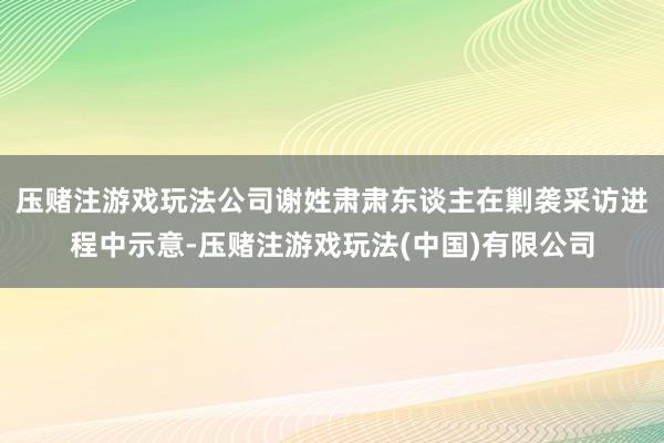 压赌注游戏玩法公司谢姓肃肃东谈主在剿袭采访进程中示意-压赌注游戏玩法(中国)有限公司