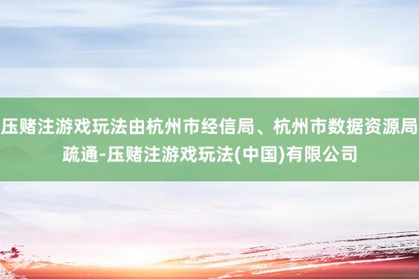 压赌注游戏玩法由杭州市经信局、杭州市数据资源局疏通-压赌注游戏玩法(中国)有限公司