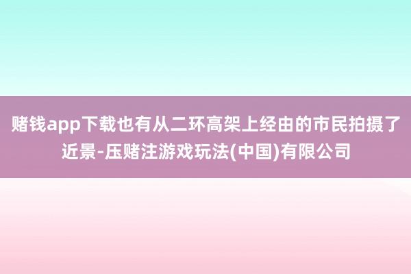 赌钱app下载也有从二环高架上经由的市民拍摄了近景-压赌注游戏玩法(中国)有限公司