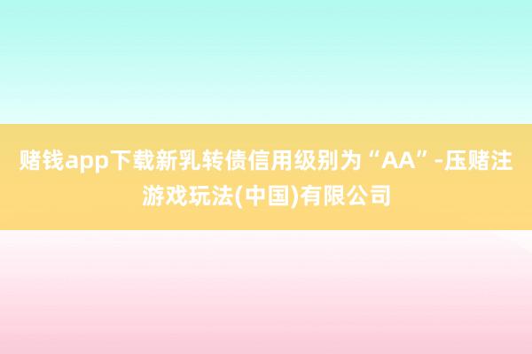 赌钱app下载新乳转债信用级别为“AA”-压赌注游戏玩法(中国)有限公司