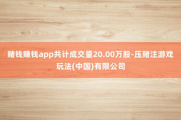 赌钱赚钱app共计成交量20.00万股-压赌注游戏玩法(中国)有限公司