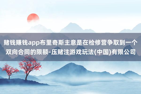 赌钱赚钱app布里奇斯主意是在检修营争取到一个双向合同的限额-压赌注游戏玩法(中国)有限公司