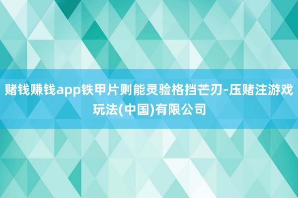 赌钱赚钱app铁甲片则能灵验格挡芒刃-压赌注游戏玩法(中国)有限公司