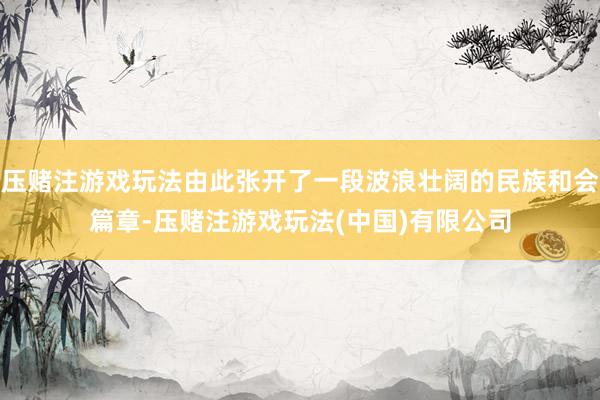 压赌注游戏玩法由此张开了一段波浪壮阔的民族和会篇章-压赌注游戏玩法(中国)有限公司