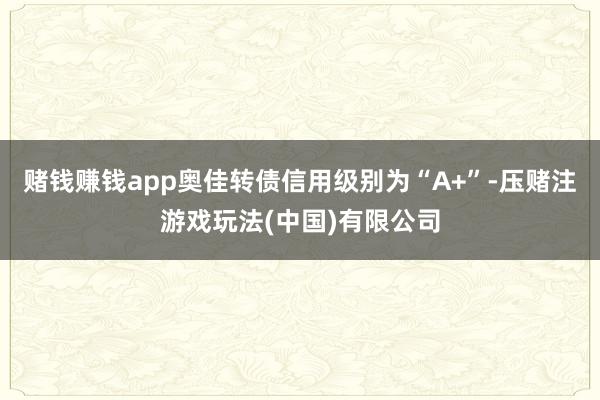 赌钱赚钱app奥佳转债信用级别为“A+”-压赌注游戏玩法(中国)有限公司