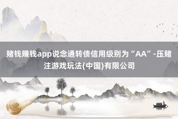 赌钱赚钱app说念通转债信用级别为“AA”-压赌注游戏玩法(中国)有限公司