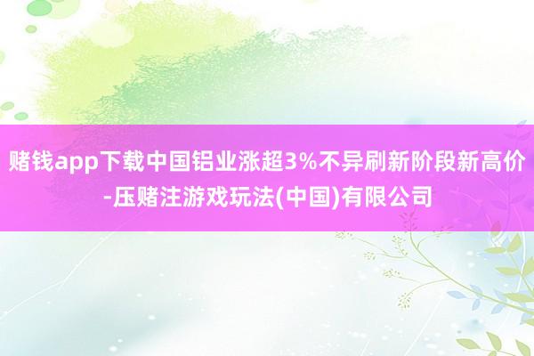 赌钱app下载中国铝业涨超3%不异刷新阶段新高价-压赌注游戏玩法(中国)有限公司