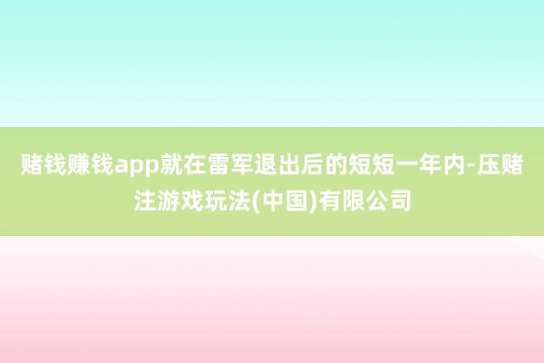 赌钱赚钱app就在雷军退出后的短短一年内-压赌注游戏玩法(中国)有限公司